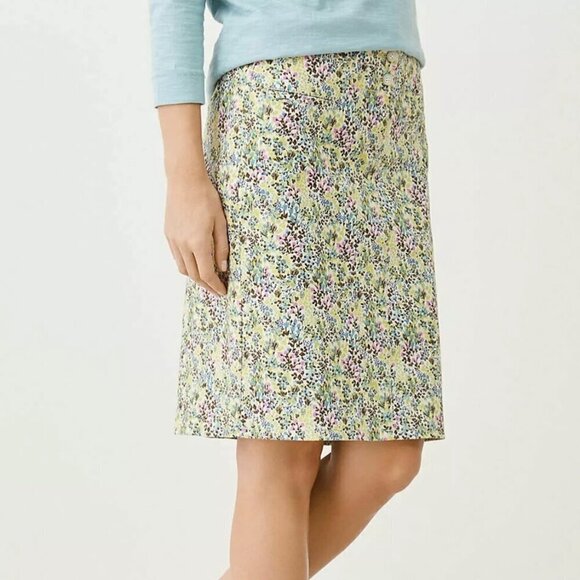 J. Jill Live In Chino Floral Stretch Pencil Skirt Sz. 12 - Picture 1 of 11